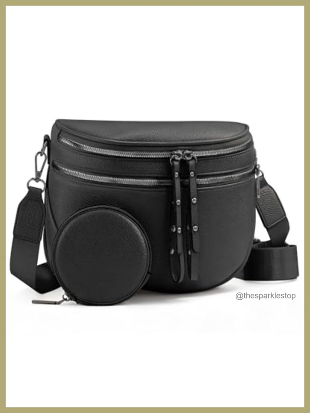 Vegan Leather Crossbody Bum Bag with Coin Purse, Adjustable Strap